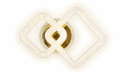 Plafonieră LED 3112-1+1 Aurie Design Geometric Metal Acril 120W cu Telecomandă [1]