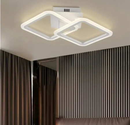 APLICE SI PLAFONIERE - Plafoniera MX 2503/2 LED 80W, cu telecomandă, 49x42 cm, alb, lumină reglabilă