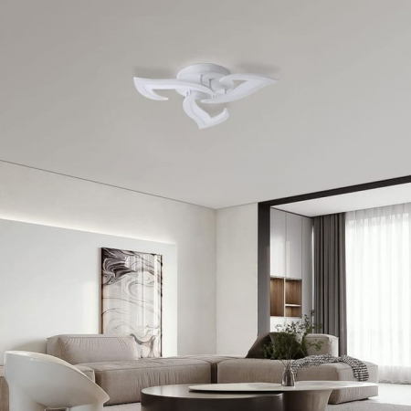 Plafonieră LED MX2394/3, 48W, cu Telecomandă, 3 Tipuri de Lumină, Alb, Design Minimalist [2]