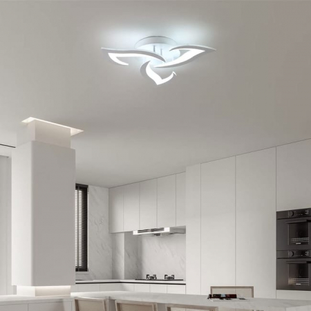 Plafonieră LED MX2394/3, 48W, cu Telecomandă, 3 Tipuri de Lumină, Alb, Design Minimalist [1]