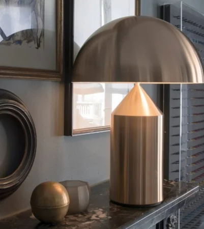 VEIOZE SI LAMPADARE - Veioză 19989 GD, metal auriu, abajur 30 cm, E27, IP20