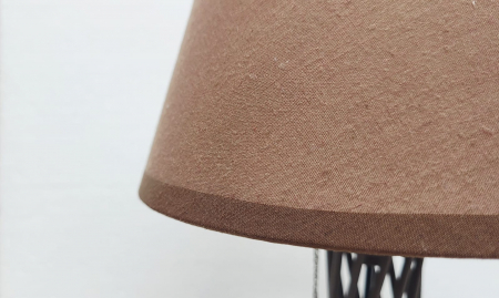 Veioză 8013 S, maro, abajur textil conic, picior spirală, E27 [2]