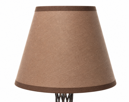 Veioză 8013 S, maro, abajur textil conic, picior spirală, E27 [2]