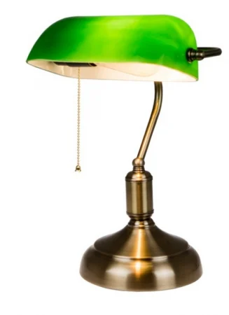 Veioză birou 17141 aurie cu abajur verde – E27, 36 cm [2]