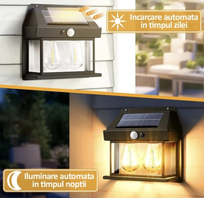 Lampa solara cu 2 becuri [4]