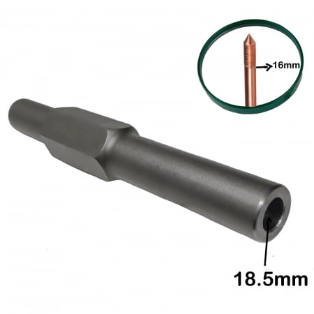 Produse - Cap De Batere Pentru Electrozi De Impamantare Cuprati De 16 mm Verticali Tip BP, Diametru Gaura Interioara 18.5 mm