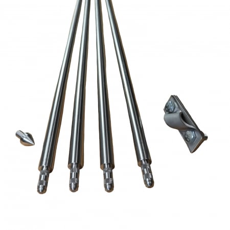 Produse - Kit Impamantare Inox cu 4 Electrozi Tip BP, D=20 x 1500 mm, 1 Varf Ghidaj Inox 1 Clema Conexiune Inox, Fara Sapaturi pentru Case, Garduri Electrice, Panouri solare