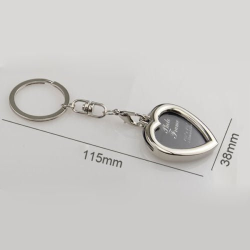 Breloc metalic insertie foto inima [2]