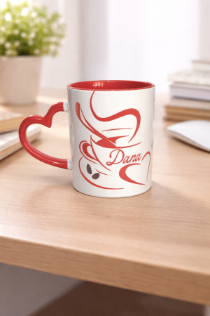 Căni personalizate - Cană mâner inimă