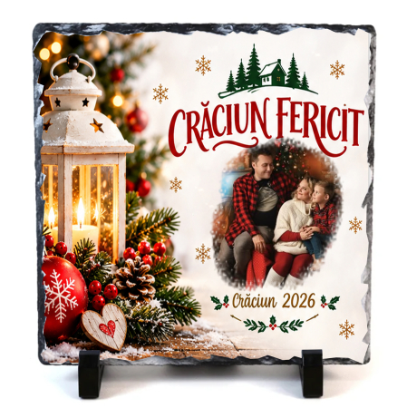 Crăciun - Piatră Ardezie Personalizată | Cadou Personalizat – Elentin