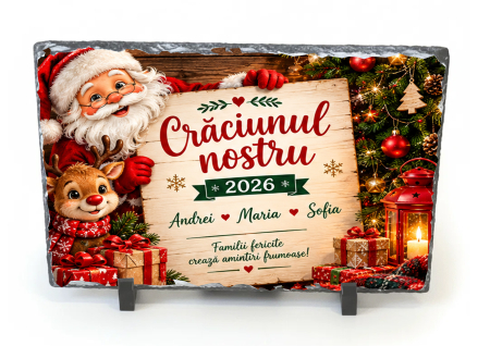Crăciun - Piatră Ardezie Personalizată de Crăciun 20x30
