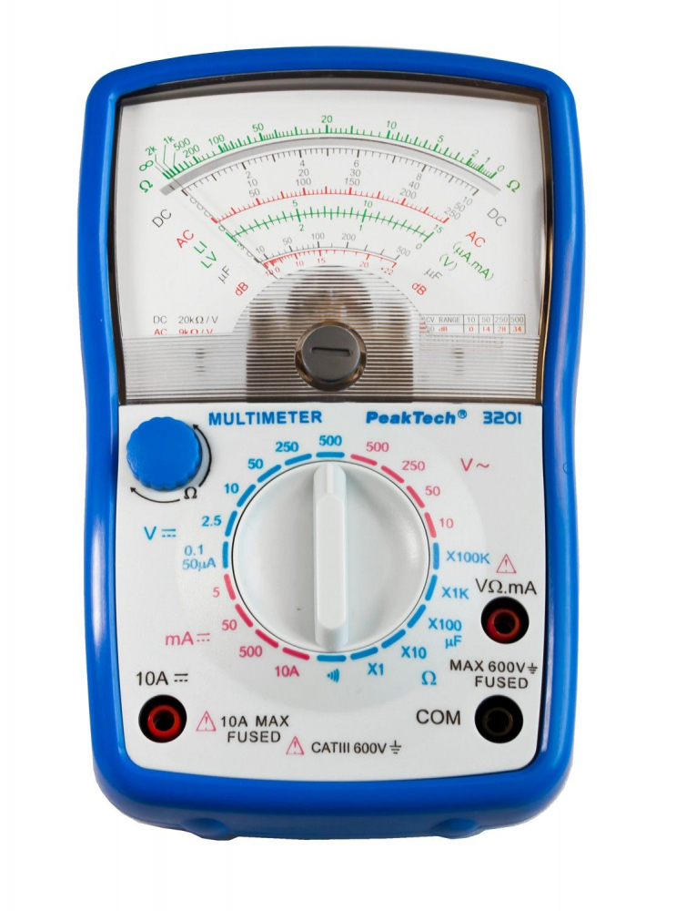Multimetru analogic, PEAKTECH, PKT-P3201, 100mV-0.5kV, 5mA-10A [1]