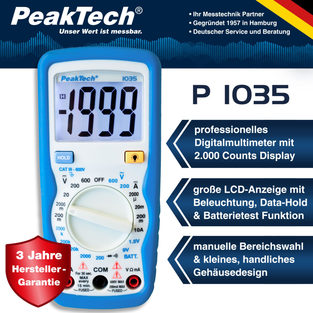 Multimetru digital PEAKTECH P 1035   600V [2]