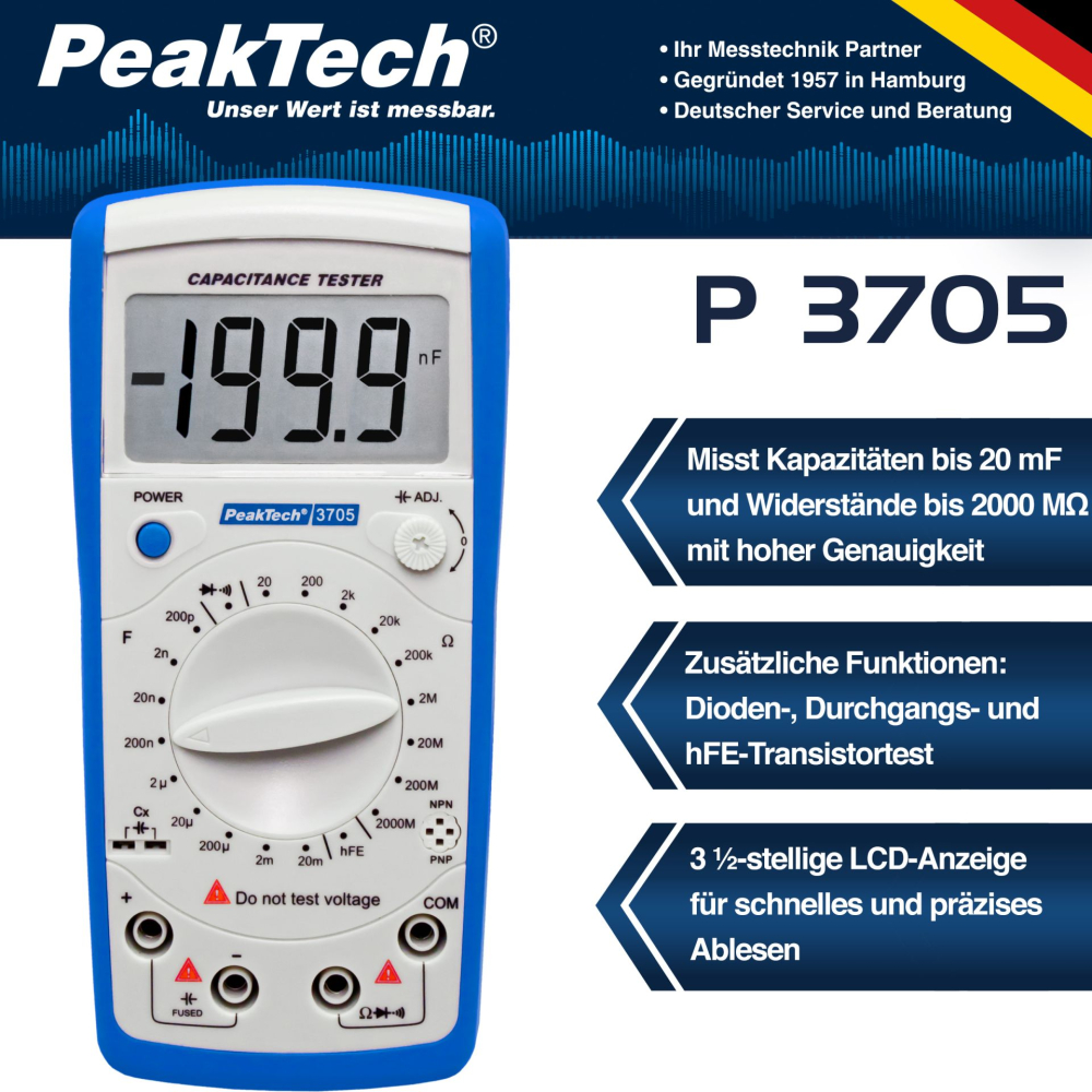 Multimetru digital PEAKTECH P 3705  20mF  [2]