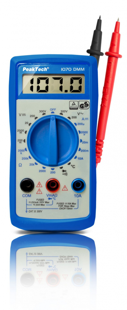 multimetru digital, PEAKTECH, PKT-P1070, 200mV-0.3kV, 0.2mA-10A [1]