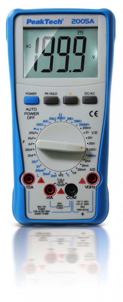 multimetru digital, PEAKTECH, PKT-P2005A, 200mV-1kV, 2mA-10A [1]