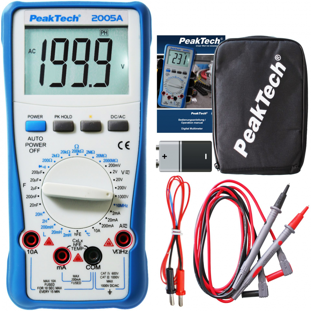 multimetru digital, PEAKTECH, PKT-P2005A, 200mV-1kV, 2mA-10A [2]