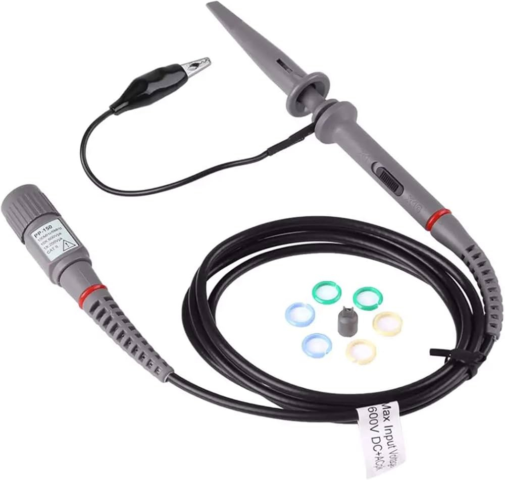 Sondă: pentru osciloscop,  pasivă, pentru Aplicatii Tehnice Exigente,10MHz(1:1),200MHz(10:1), 1:1, 10:1, 1.2m, Gri [1]