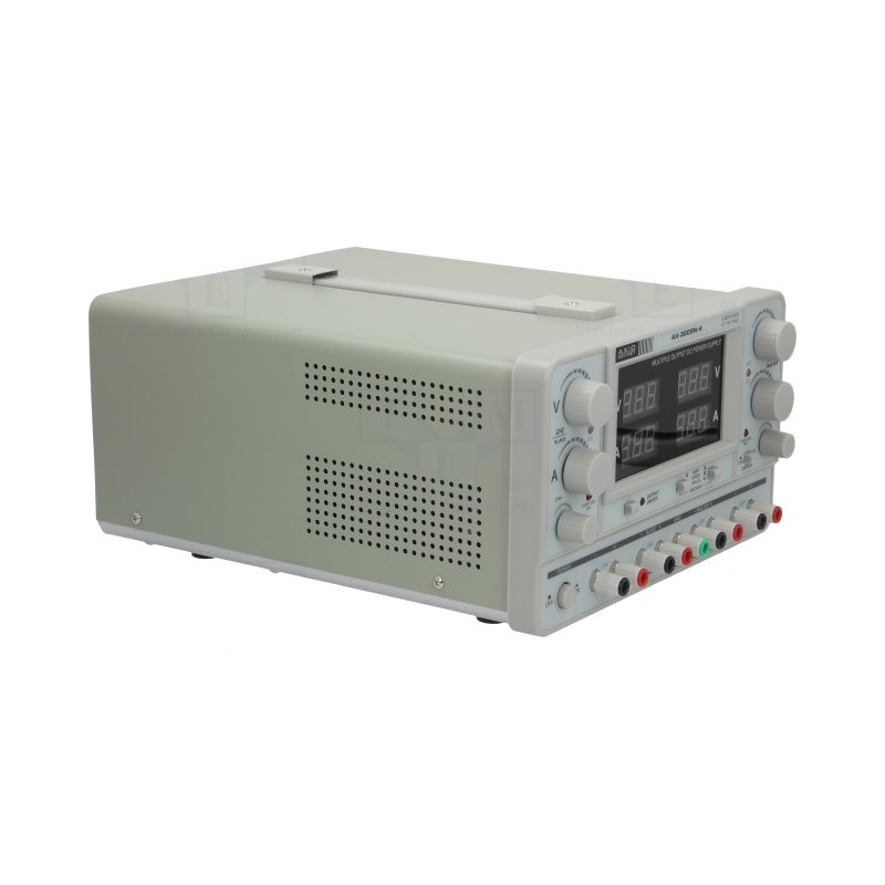 Sursa de alimentare, AXIOMET, AX-3005N-4, LED * 4, 4 canale, pentru automatizări și aplicații industriale de control, Setare tensiune cu buton rotativ [1]