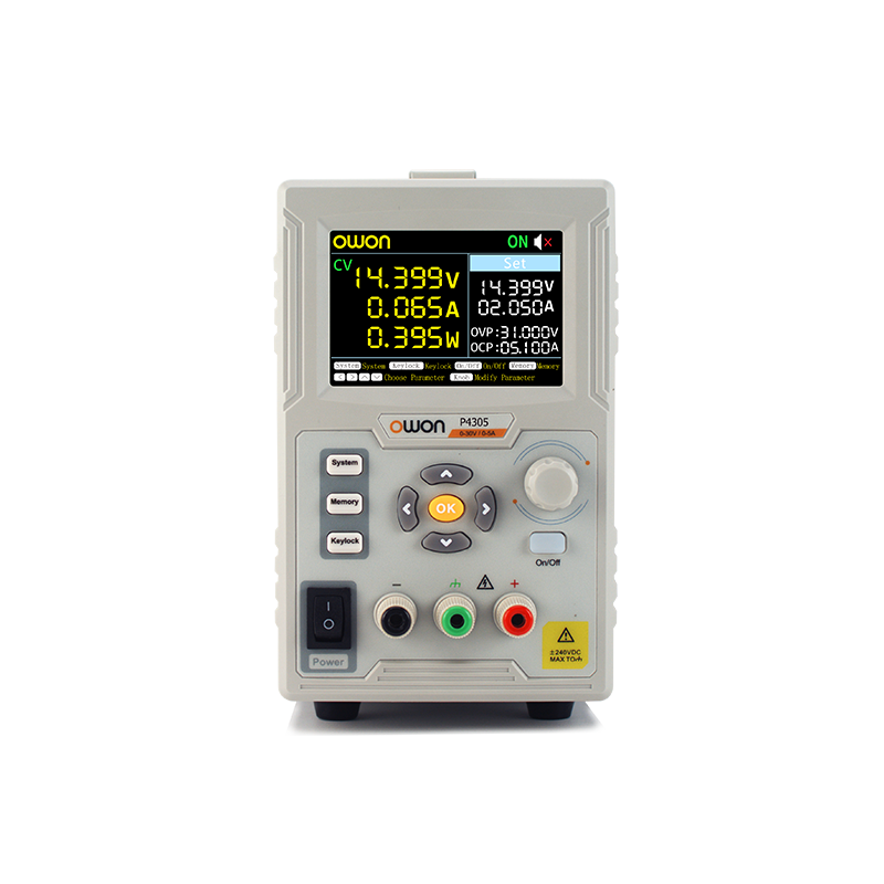 Sursa de alimentare, OWON, P4305, LCD TFT 3,7", 1 canale, pentru experimente de fizică și inginerie electrică,  [2]