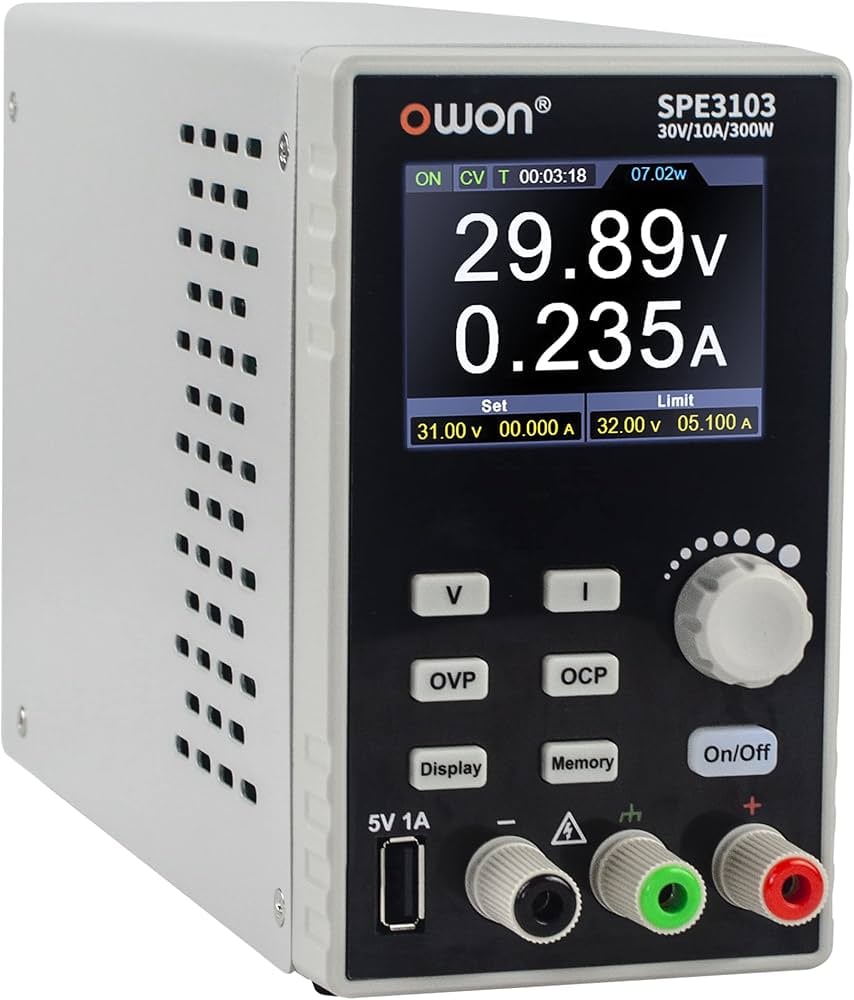 Sursa de alimentare, OWON, SPE6103, LCD 2.8", 1 canale, pentru alimentare în atelier, Memorie setari [2]