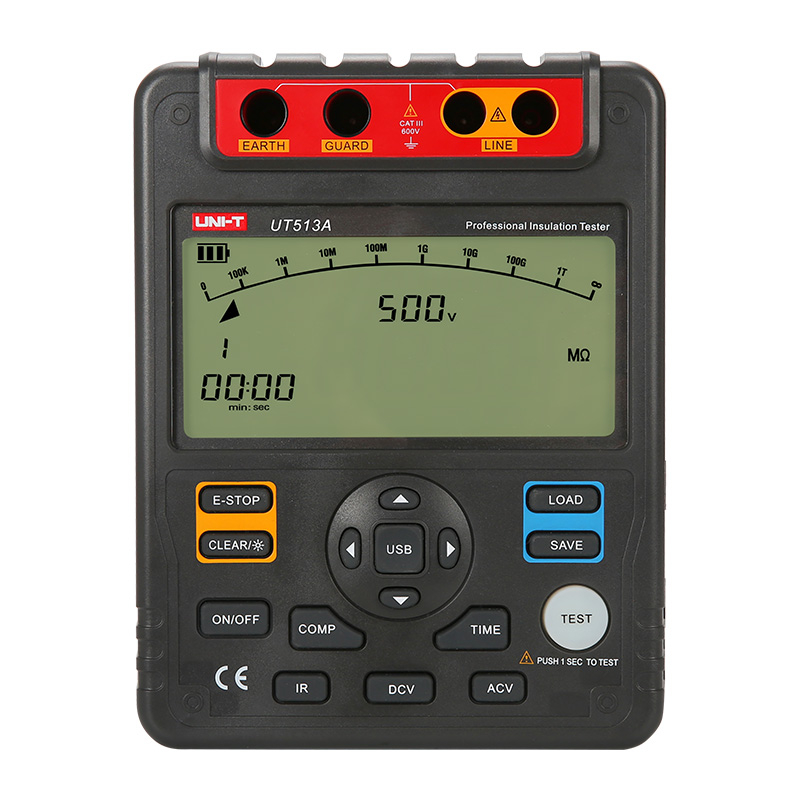 Tester UNI-T UT511, CAT II 1000V, CAT III 600V, EN 61010, Detectarea si masurarea rezistentei de izolatie [1]