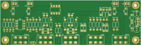 Audio - Corector de ton cu 3 benzi - placa de circuit