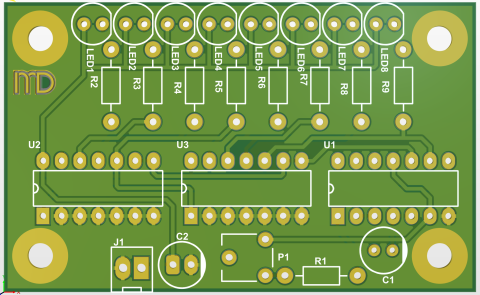 Audio - Lumina dinamica - placa de circuit