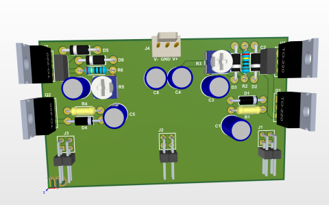 Audio - Modul auxliar (tranzistoare PNP/NPN + 317/337)