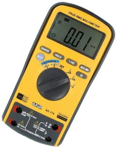 Instrumente de masura si control - multimetru digital, AXIOMET, AX-174, 0.1...600mV-1kV, 0.1...600µA-10A