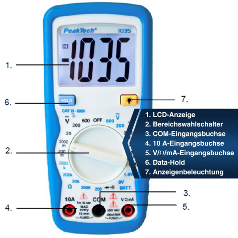 Multimetru digital PEAKTECH P 1035   600V [3]