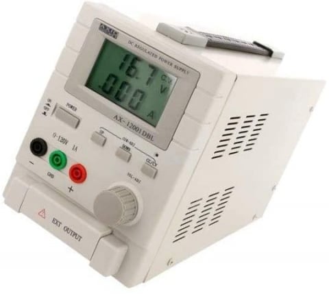 Instrumente de masura si control - Sursa de alimentare, AXIOMET, AX-12001DBL, LCD, 1 canale, pentru cercetare și dezvoltare, Setare tensiune cu buton rotativ