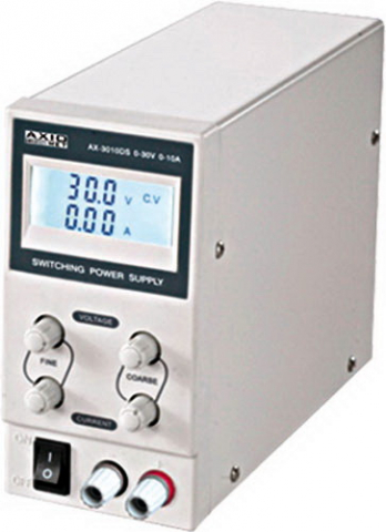 Instrumente de masura si control - Sursa de alimentare, AXIOMET, AX-3005DLS, LCD, 1 canale, pentru simularea condițiilor de alimentare variabile în teste de stres, Setare tensiune cu buton rotativ