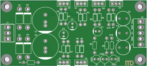 Audio - Sursa de alimentare de mica putere - placa de circuit