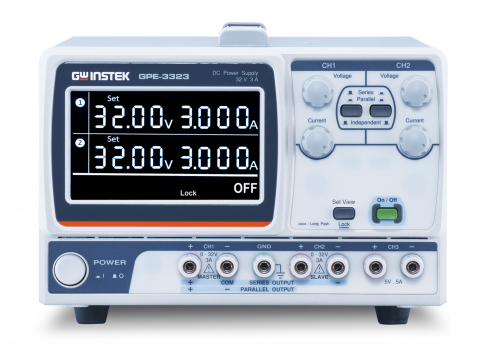 Instrumente de masura si control - Sursa de alimentare, GW INSTEK, GPE-3323, LCD 4,3", 3 canale, pentru susținerea experimentelor în domeniul educațional, 