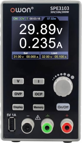 Surse de alimentare - Sursa de alimentare, OWON, SPE6103, LCD 2.8", 1 canale, pentru alimentare în atelier, Memorie setari