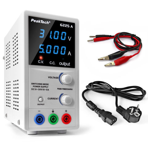 Instrumente de masura si control - Sursa de alimentare, PEAKTECH, PKT-P6225A, LED, 1 canale, pentru testarea componentelor electronice, Control curent constant