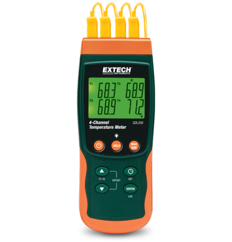 Instrumente de masura si control - Termometru EXTECH SDL200, 182x73x47.5mm baterie LR6 AA 1,5V x6, temperatură