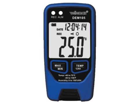 Termometru VELLEMAN VEL-DEM105, 96x50x30mm baterie CR14250 1/2AA 3,6V x1, termo-higrometru [0]