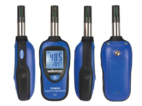 Termometru VELLEMAN VEL-DEM500,  baterie 6F22 9V x1, termo-higrometru [1]