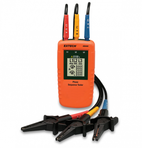 Instrumente de masura si control - Tester EXTECH EX480400, CAT III 600V, CAT IV 300V, EN 61010, Găsește rapid succesiunea fazelor