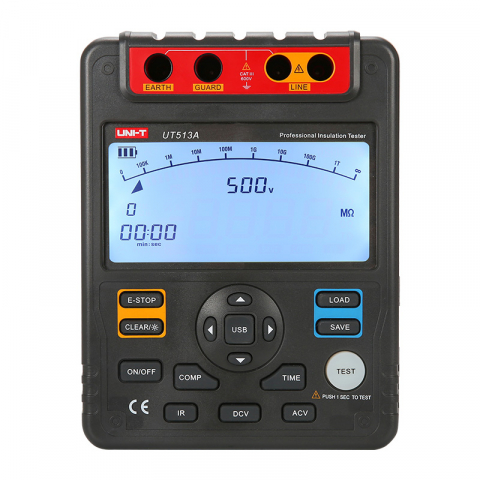 Tester UNI-T UT511, CAT II 1000V, CAT III 600V, EN 61010, Detectarea si masurarea rezistentei de izolatie [1]