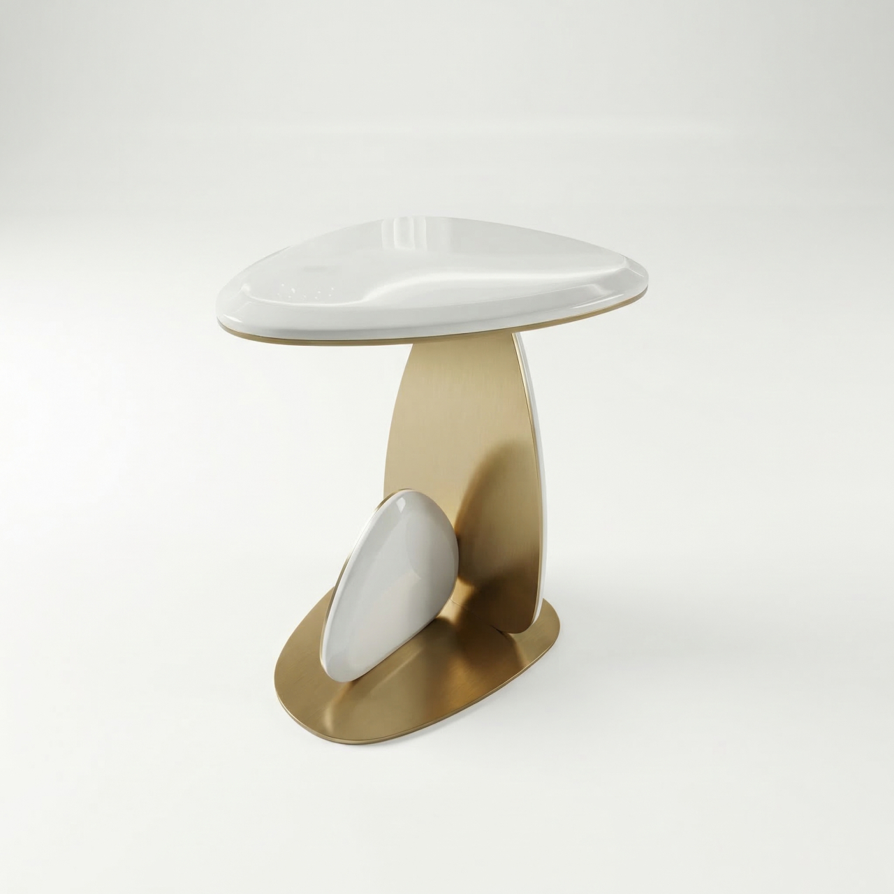 Arbo Masuta Auxiliara Sculptural Alb-Auriu [2]