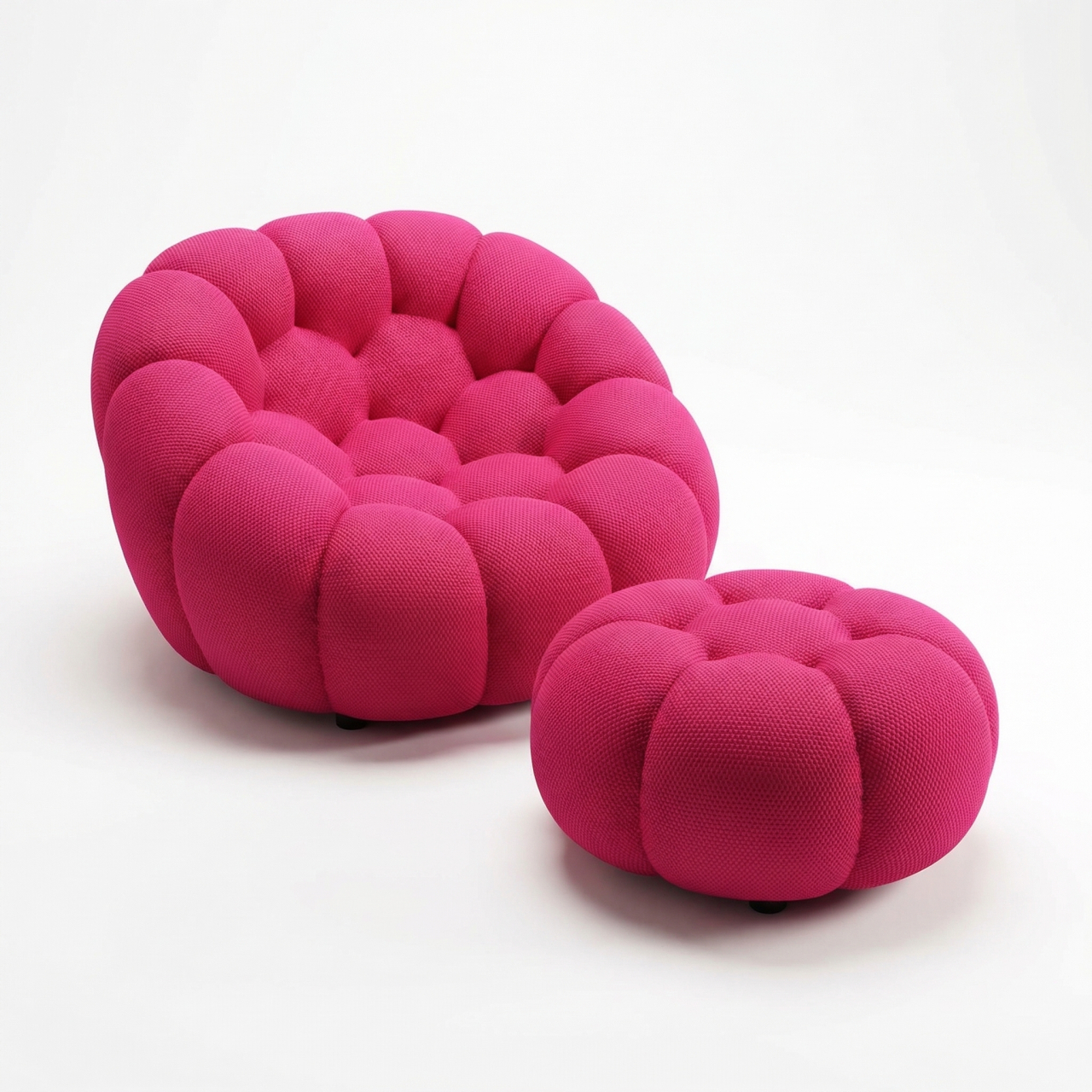 Arbo Set Bubble Cloud Fuchsia - Fotoliu + Otoman [2]