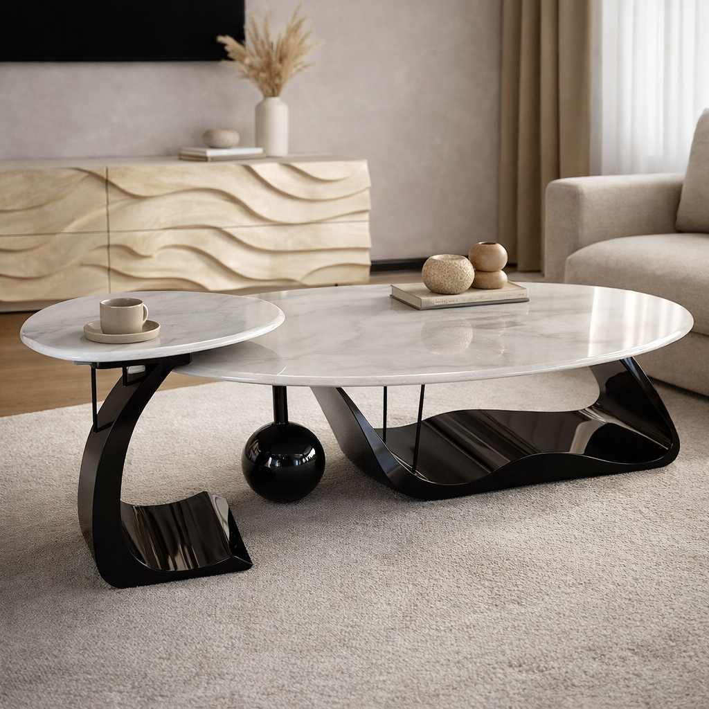 arbo set masute cafea marmura negru sculptural [2]