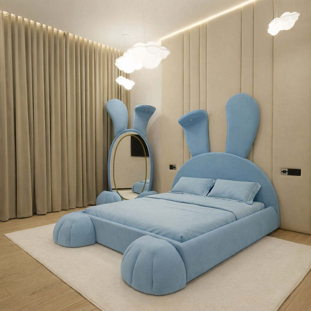 pat-copii-bunny-albastru-corala-oglinda-premium [4]