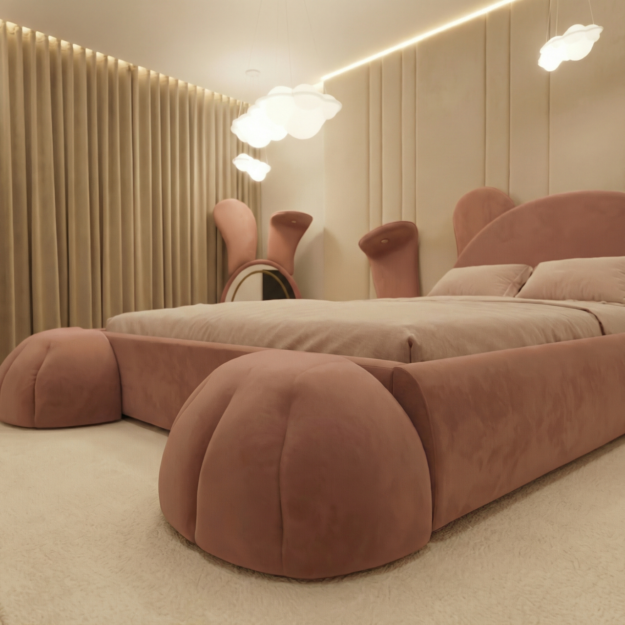 Nido set pat Bunny fete roz cu oglinda [2]