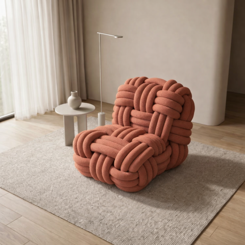 Canapele si Fotolii - arbo fotoliu knot terracotta sculptural
