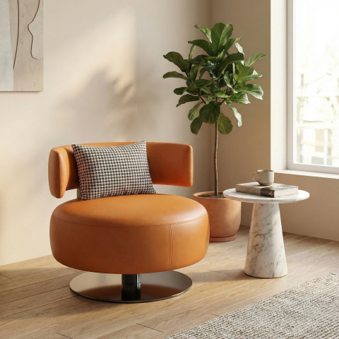 Canapele si Fotolii - Arbo Fotoliu Rotativ Maro cu Perna