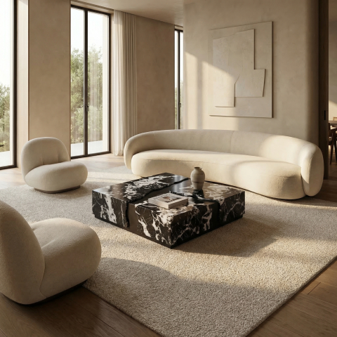 Mese de Cafea - Arbo Masa Cafea River Marmura Neagra